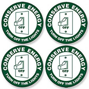turn-off-sticker conserve recycle small sticker set of 4
