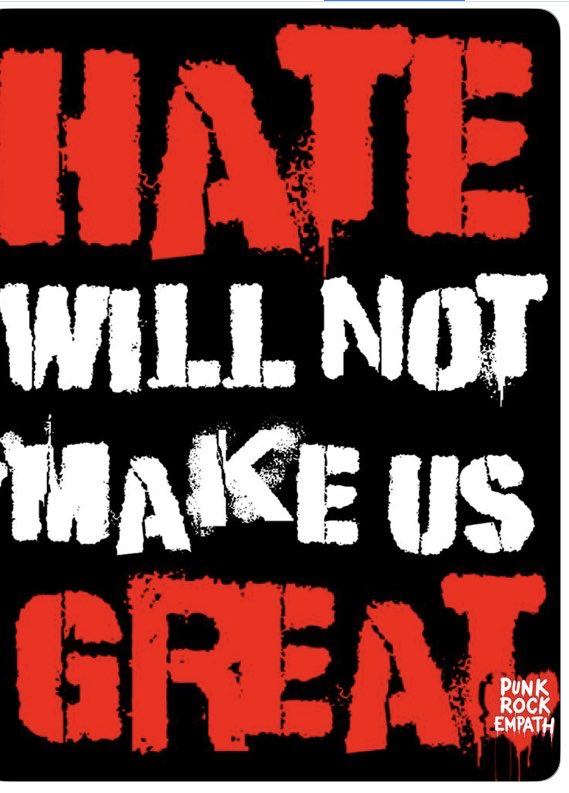 HATE WILL NOT MAKE US GREAT STICKER