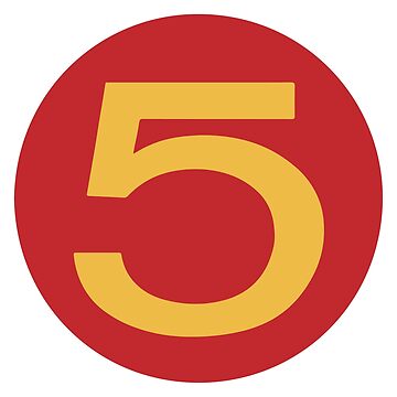 speed racer cartoon sticker NUMBER 5 ROUND STICKER