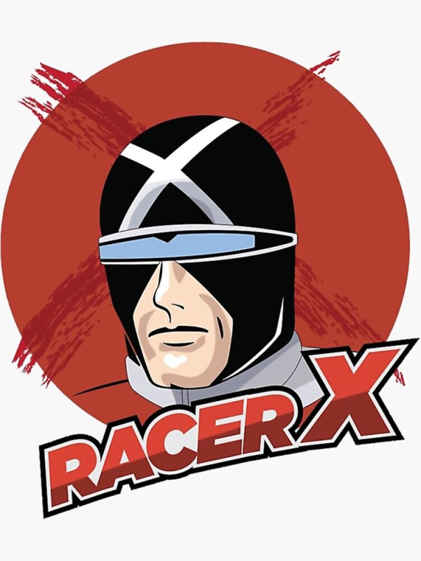 speed racer cartoon sticker RACER X CLOSE UP