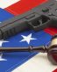 justice gun flag sticker