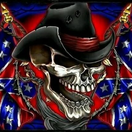 rebel flag cowboy skull sticker