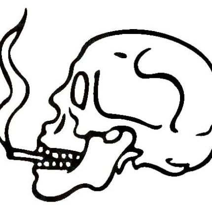 Smokin Skull Sticker