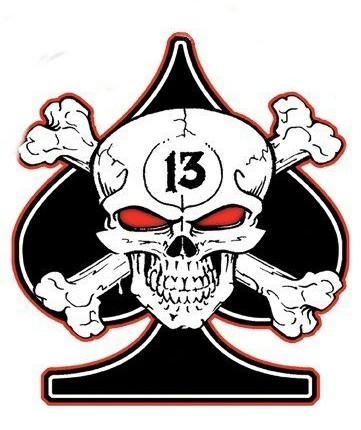 Cool SKULL CROSSBONES LUCKY SPADE 13 STICKER Vinyl