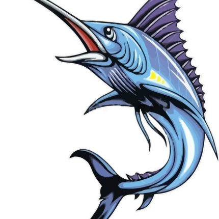 MARLIN Fish Jumping Animal Sticker