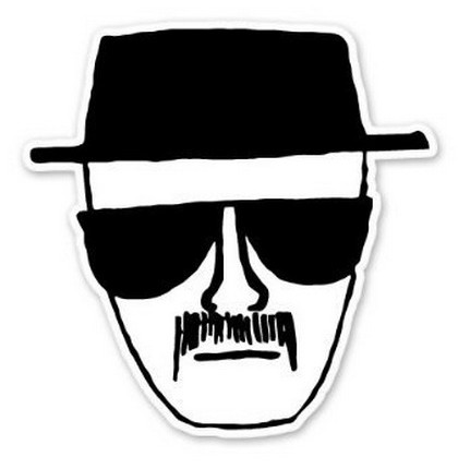 breaking bad WALTER WHITE  black and white vinyl sticker