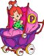 Pebbles Flintstone in Stroler Decal Sticker