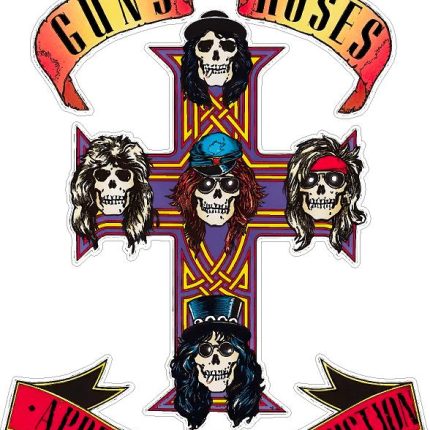 guns and roses CROSS LOGO STICKER