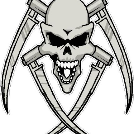 Edward Sissors Skull Color Decal