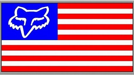 F racing USA Flag Decal Sticker