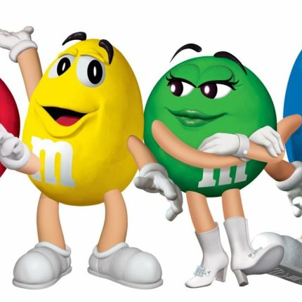 M&M spokes candies characters line-up stickers