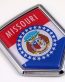 missouri US state flag domed chrome emblem car badge decal