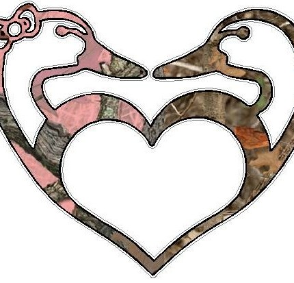 Duck Hunting LOVE Sticker 2 FILLS Camo Nature PINK FEMALE
