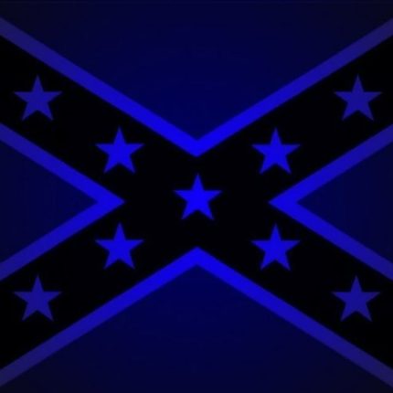 Neon Blue Rebel flag sticker