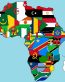 African-Map of flags sticker