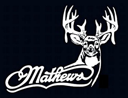 Mathews Archery Logo with Whitetail Deer Die Cut Decal