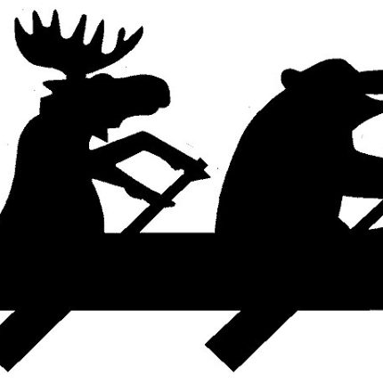 Bear And Moose Canoe Sticker