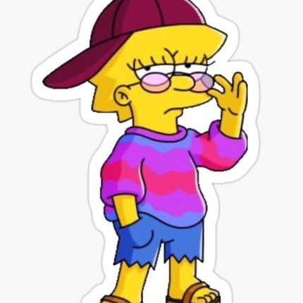 lisa simpson coolness funny car sticker