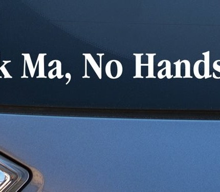 LOOK MA NO HANDS TESLA DECAL