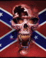 rebel skull battle flag sticker