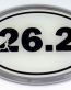 26.2 White Running Oval 3D Chrome Emblem