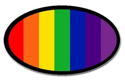 Rainbow Oval Sticker