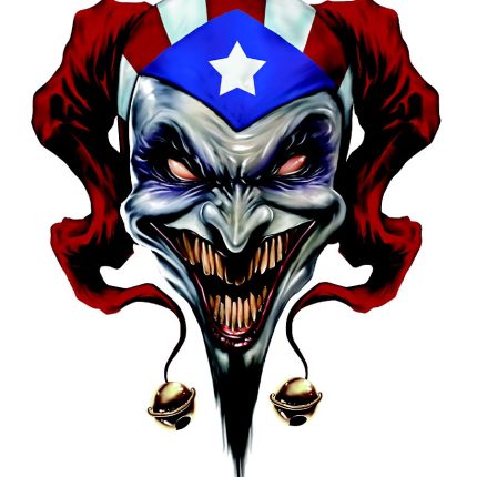 Evil Jester Skull Sticker