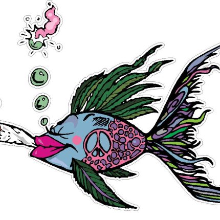 bud fish_girl_weed sticker