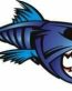 mean fish boat decal blue RIGHT