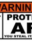 Protected By Funny Warning Sticker 10