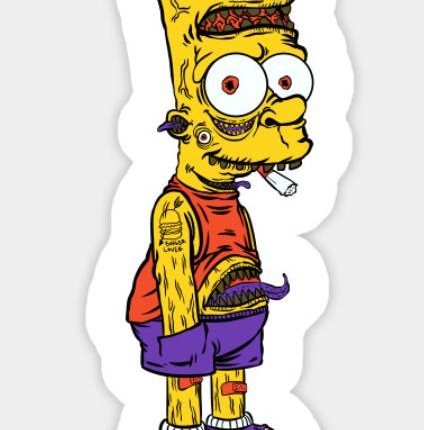 Scary ZOMBIE Bart Sticker