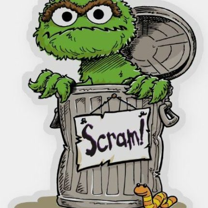 Sesame Street Muppet OSCAR SCRAM Funny Cartoon Sticker 6