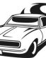 camaro with flame diecut decal