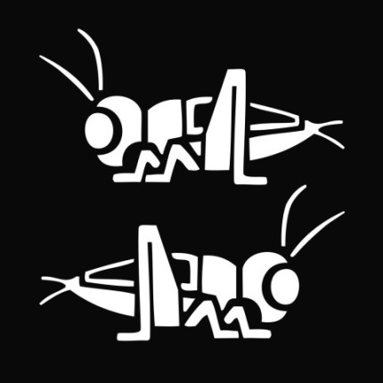 Crickets Cute Facing each other Vinyl Die Cut Decal Sticker PAIR
