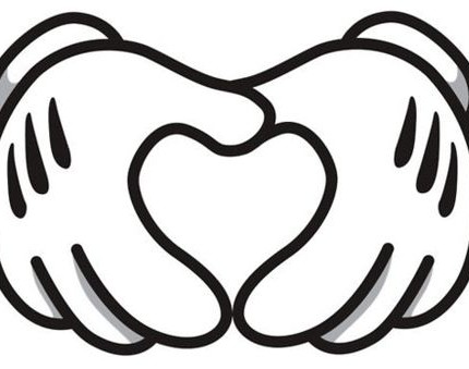 mickey hands heart sticker