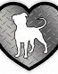 PITBULL HEART STICKER FILLS diamondplate silver