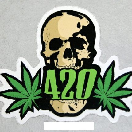 420 skull sticker