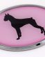Boxer Pink Oval 3D Adhesive Chrome Emblem