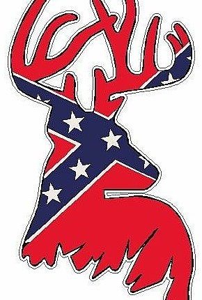 Deer Head Decal 44 - Flag Rebel