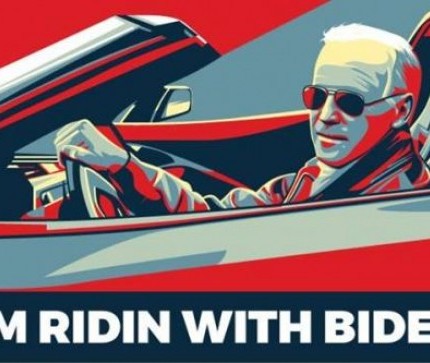 Im ridin with BIDEN color sticker