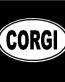 Corgi Oval Dog Decal