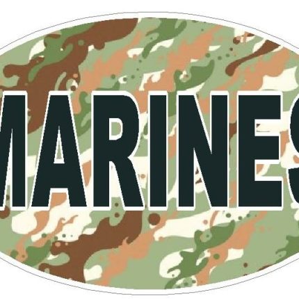 CAMO OVAL MARINES DECAL