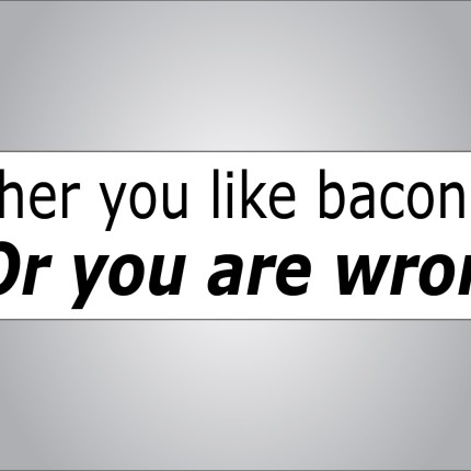 Either you like bacon or youre wrong bumper sticker