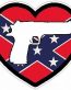 HAND GUN IN HEART FILLS flag rebel