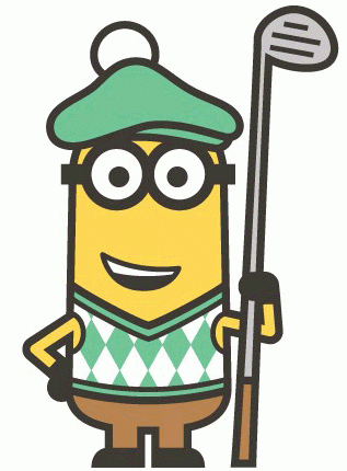 minion golfer sticker