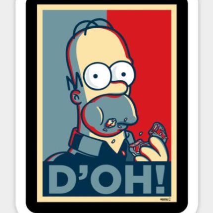 SIMPSON HOMER DOH STICKER RWB