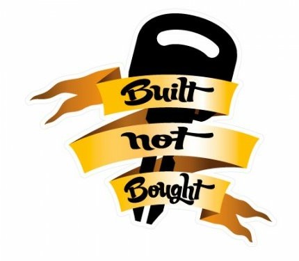 Built Not Bought Ribbon funny color auto sticker