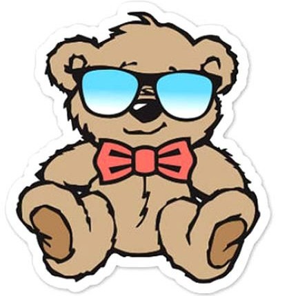 COOL TEDDY BEAR BARTHOLOMEW STICKER SUNGLASS