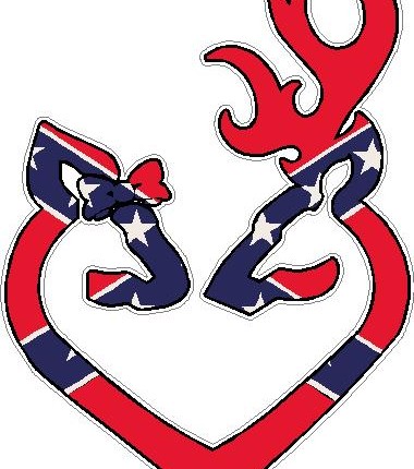 DEER HEART FILLS Rebel Flag