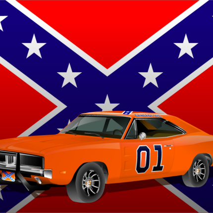 dukes of hazard general lee charger and rebel flag sticker
